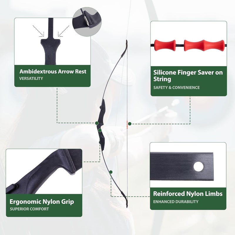 drmvalg Recurve Bow and Arrow Set for Adults - Archery Takedown recurve Bow Set for Beginners/Youth/Adults Target Practicing, Left & Right Handed, 20/30/40lbs - Image 3